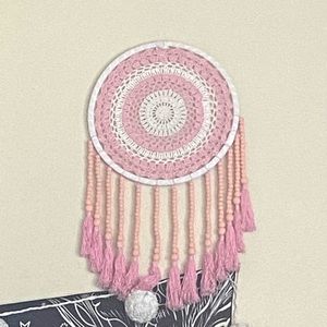 Pink & White Dream Catcher Wall Hanging